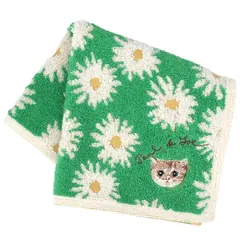 【新品】 【ポール＆ジョー アクセソワ】 タオルハンカチ お花とヌネット刺繍 (グリーン) 婦人 レディース タオル ハンドタオル 約25cm 000483-0012-01