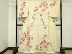 平和屋着物■訪問着　駒刺繍　枝葉文　暈し染め　金彩　正絹　逸品　DAAY3990cd