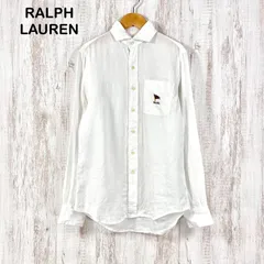 Polo by Ralph Lauren ポロバイラルフローレン CLASSIC FIT クラシックフィット ワンポイント刺繡 リネン100% 長袖 シャツ ホワイト
