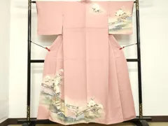 平和屋着物■訪問着　飛鶴花文　暈し染め　金彩　正絹　逸品　DAAY3815cd
