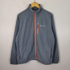 Columbia コロンビア フリースジャケット ロゴ刺繍 グレー Mサイズ メンズ 古着 アウトドア スポーツMIX