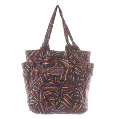 マークバイマークジェイコブス MARC by MARC JACOBS トートバッグ ハンドバッグ ショルダーバッグ 総柄 ナイロン マルチカラー ベージュ 青 ブルー 紫 パープル /AN46