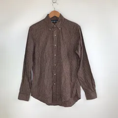 90s Ralph Lauren チェック柄長袖シャツ メンズ M ブラウン×レッド 3221202603130026