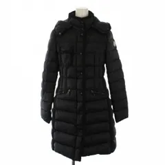 モンクレール MONCLER HERMINE フーデッド ダウンコート ロング ジップアップ ナイロン 1 黒 B20934930005 53048 /BM