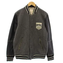 ディーゼル DIESEL ジャンパー ブルゾン スタジャン ラムレザー 切替 M グレー /TK