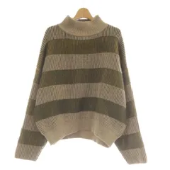 ビームスハート BEAMS HEART ニット セーター ベージュ マルチカラー ボーダー柄 ハイネック 長袖 /AU