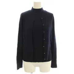 エムプルミエ M-Premier アンサンブル ニット カーディガン ハイネック 38 ネイビー 紺 A718-02 /☆G