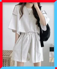 新品 Tシャツショートパンツ 2点セットアップ ルームウエア楽ちん ホームウェア韓国風 ハイウエスト短パン【送料無料】