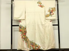 平和屋着物■訪問着　駒刺繍　草花文　暈し染め　金彩　正絹　逸品　DAAY8879cd