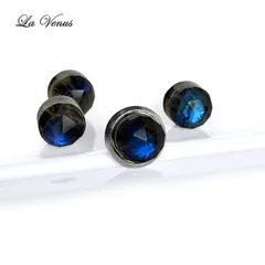 ✴︎真夜中のオーロラ✴︎ つけっぱなしOK オニキス×ラブラドライト×クリスタル ラウンド ローズカット ベゼルピアス 大粒6mm SUS316 サージカルステンレス 台座 片耳用 覆輪