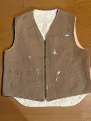 Carhartt　 カーハート　ダックベスト　L相当　ベージュ　ペンキ　フェード　ダックジャケット　ジョニーデップ　ディッキーズ　ワークジャケット