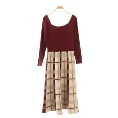 プロポーション ボディドレッシング PROPORTION BODY DRESSING プロポーションボディ ワンピース M 赤 レッド チェック柄 長袖 ボートネック /AZ