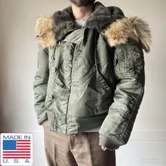 希少サイズ 60s-70s 実物 米軍 N-2B フライトジャケット XXL相当 コヨーテファー USA製 大きいサイズ ビンテージ D153-18-0077ZT