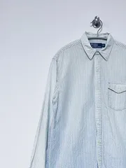 【Polo RALPH LAUREN】90s L/S シアサッカーシャツ S ポロラルフローレン 長袖 古着