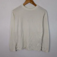 MORGAN モルガン クルーネックニット 無地 オフホワイト Sサイズ メンズ 古着 モード カジュアル