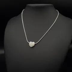 SWAROVSKI スワロフスキー ネックレス ペンダント パヴェ ハート リバーシブル 2way クリスタル ラインストーン シルバーカラー 上品 可愛い フェミニン きらきら ギフト プレゼント 贈り物 普段使い