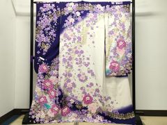 振袖 金彩 紋意匠 薔薇 蝶 身丈173cm 撥水加工済 HKT013 - メルカリ