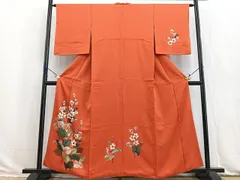 平和屋着物■訪問着　手描き　ろうけつ染め　草花文　正絹　逸品　BAAW2940yc