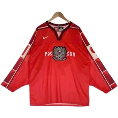 90's NIKE ナイキ ロシア 長野 オリンピック 長袖 ホッケーシャツ レッド Size48