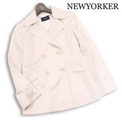 NEWYORKER ニューヨーカー 通年★ ショート ダブル ビジネス トレンチコート Sz.9AR レディース 灰