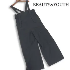 BEAUTY&YOUTH ユナイテッドアローズ 通年★ ワイド ロング サロペット オールインワン 日本製 Sz.S レディース 黒
