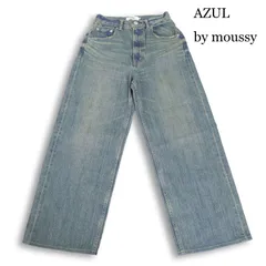 AZUL by moussy アズール マウジー 通年★ 加工 ハイウエスト ワイド デニム パンツ ジーンズ Sz.M レディース