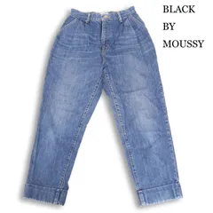 BLACK BY MOUSSY ブラックバイ マウジー 通年★ タック テーパード 加工 デニム パンツ ジーンズ 日本製 Sz.26 レディース