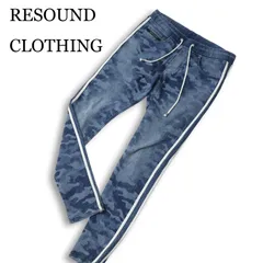 RESOUND CLOTHING リサウンドクロージング カモフラ★ ライン イージー スキニー デニム トラック パンツ Sz.1 メンズのサムネイル