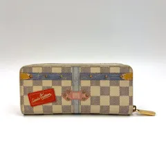 LOUIS VUITTON ポルトフォイユ クレマンス PVC アイボリー×ライトピンク×ライトブルー 長財布 ゴールド N60109 