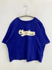 C・O・L・Z・A コルザ Tシャツ/カットソー M ブルー 前面プリント ブランドロゴ ショート丈 半袖 クルーネック(丸首)