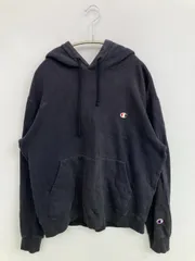 Champion チャンピオン パーカー LARGE ブラック スウェット 無地 ワンポイント ブランドロゴ プルオーバー 長袖