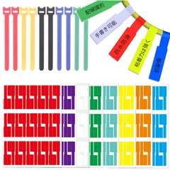 【特価商品】D.B.J 2種類 ケーブルラベル 240枚 ケーブル結束バンド10本 ケーブルタグ 配線識別 表示ラベル 電線整理収納 目印 各種コンセント 充電コード 電源プラグ オフィス pc 整理に便利なタグ ネームタグ ケーブルまとめ カラフル