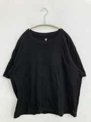 Tシャツ/カットソー XXL ブラック 無地 半袖 ミドル丈 クルーネック(丸首)