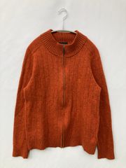 THE SCOTCHHOUSE ザスコッチハウス ニット/セーター L オレンジ 無地 ワンポイント 刺繍 ミドル丈 長袖 タートルネック/ハイネック