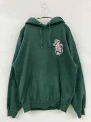 XLARGE エクストララージ パーカー M グリーン コットン 裏起毛 前面プリント バックプリント プルオーバー 長袖