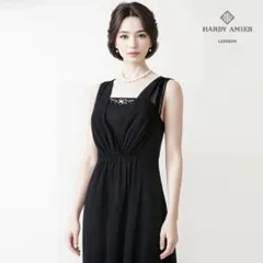 ♪当日発送可能【美品】ハーディエイミス　9号　セレモニー　黒　ミディドレス