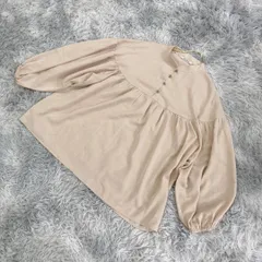 【良品】バンドカラーブラウス とろみ素材 (F) カジュアル ゆるふわ 一点もの