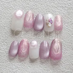 No.2265 現品販売！ネイルチップ　パープル/ニュアンス/マグネット