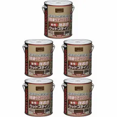 アサヒペン 油性強着色ウッドステイン ウォルナット 1.6L 5缶セット