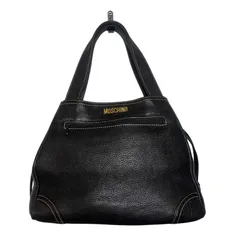 MOSCHINO モスキーノ オールド レザーバッグ ブラック ハートチャーム ヴィンテージのサムネイル
