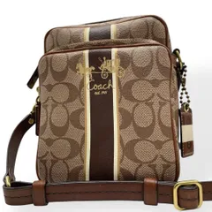 極美品　COACH ショルダーバッグ PVCレザー ブラウン シグネチャー