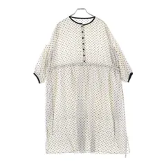 NO BRAND (ノーブランド) rosymonster ロージーモンスター 水玉 ドット総柄プリント 長袖 ワンピース ホワイト/ブラック レディース