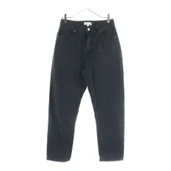H&M (エイチアンドエム) ウォッシュ加工 テーパード デニムパンツ ブラック レディース