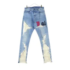 VAL.KRISTOPHER (ヴァルクリストファー) EXPOSED DENIM ダメージ加工 デニムパンツ ジーンズ インディゴ