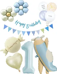 【在庫処分】誕生日 バルーン飾り付けセット 風船 1歳 happy birthday ガーランド バースデー 飾り 大きい数字 パーティー プレゼント サプライズ 女の子 男の子 セット3 数字１