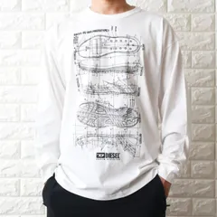 ディーゼル ロンT 長袖 Tシャツ メンズ ロゴ リブ袖 DIESEL A13393 0KKAJ 141