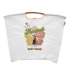 新品 [Ball & Chain] ボールアンドチェーン 正規品 HAWAII-2 Lサイズ バッグ エコバッグ トートバッグ 刺繍 ギフト A4 301156 (WHITE L)