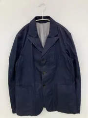 green label relaxing グリーンレーベルリラクシング テーラードジャケット M ネイビー コットン 無地 ミドル丈 フードなし シングル
