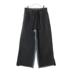 FACETASM (ファセッタズム) 23SS JERSEY MERGING DENIM PANTS ジャージー マージング ドローコード デニムパンツ ブラック MKS-PT-M10のサムネイル