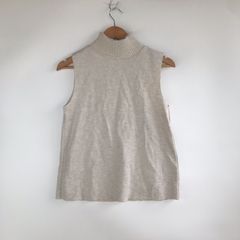 ZARA タートルネックノースリーブニット レディース M アイボリー 3221202603130035